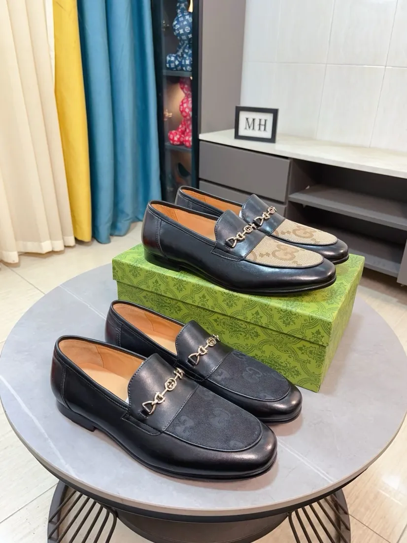 Men's shoes 💰500🌹🌹【GUCCI】The most popular classic Gucci leather shoes. Synchronized with the official website, the upper is made of Italian first-layer cowhide ➕cowhide lining, with unique brand and unique craftsmanship. Highlighting the hot style of the new year. Stop hesitating, stop wandering, get it now. Number: 38--44